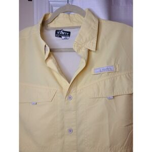 Habit yellow mens fishing/outdoor shirt size med Summer Lake LIfe Beach